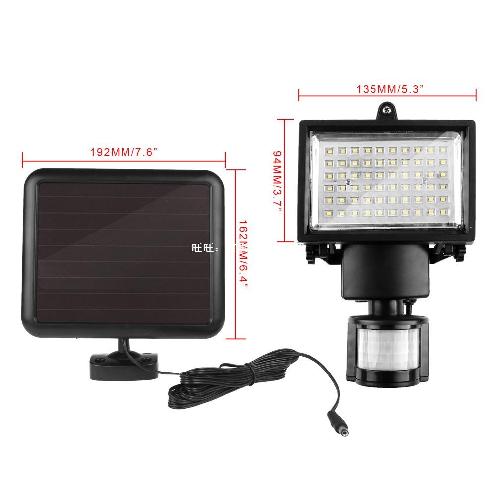 New 60 LEDS Solar LED Flood Light Lamp With PIR Motion