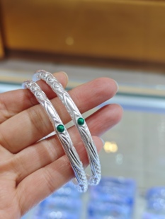 哪吒魔童乾坤圈纯银手镯足银实心闭口哪吒同款镯子情侣礼物