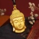 新款 平安项链送长辈生日礼物男女 金色佛头吊坠情侣款