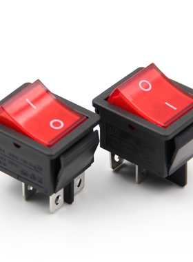 KCD LY RS-606 AA1 4脚2档 红色 翘板 电源 器具 船型开关