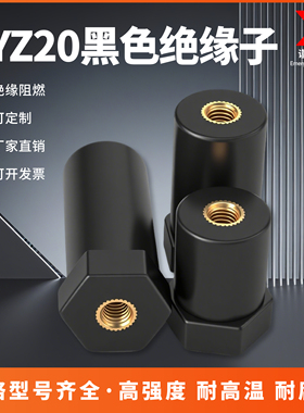 JYZ20黑色负极绝缘柱SB2030M6六角低压带杆黑色绝缘端子新能源M8
