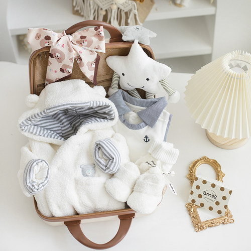 冬保暖连体衣羊羔绒婴儿礼盒男女