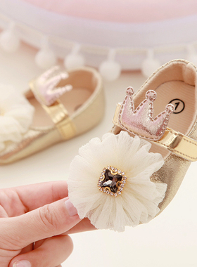 春夏宝宝鞋公主鞋子6-9-12个月女婴儿软底防滑鞋学步鞋0-1岁新生