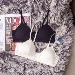 无蒛莫代尔小胸内衣夏季 无钢圈平胸ab杯日系三角学生少女文胸 薄款