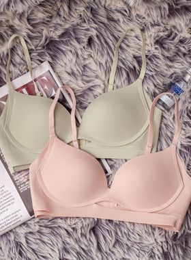 Wbra无痕裸感无钢圈小胸聚拢内衣女力挺杯舒适上托收副乳薄款文胸