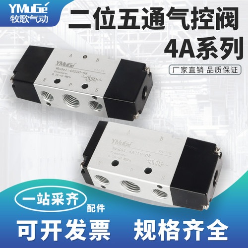 二位五通气控阀4A210-08换向阀