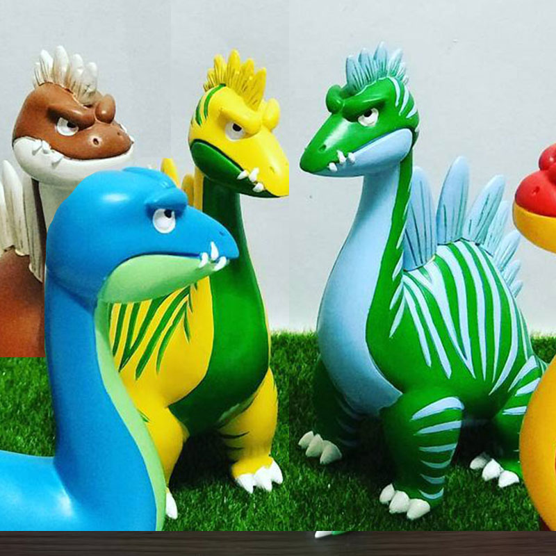 【模天下】石器时代手办红雷龙金褐绿蓝雷龙周边公仔盲盒GK模型