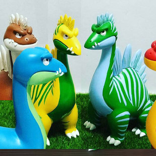 【模天下】石器时代手办红雷龙金褐绿蓝雷龙周边公仔盲盒GK模型