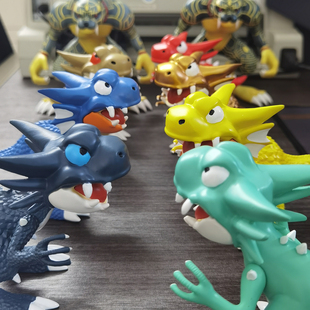 【模天下】石器时代手办张牙舞爪小暴龙红暴蓝暴绿暴金暴模型周边