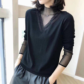 小众别致v领上衣内搭针织毛衣打底小衫 正品 哥家新2025春秋新款 女