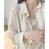 衬衫 正品 天丝棉麻衬衫 高级感杏色防晒长袖 哥家新2026春秋季 薄款