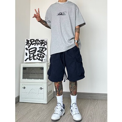 BuPaiDui短袖短裤T恤秋装器男时尚套装汕德卡雾灯时尚夏季套装