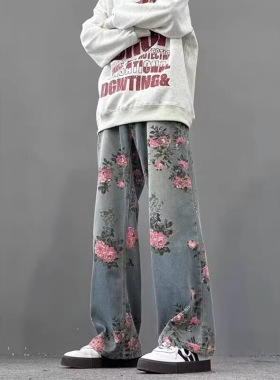 16EME NORD 16EME NORD玫瑰印花牛仔裤男女2026夏季度假穿搭裤子