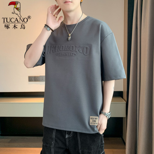 啄木鸟半袖潮牌男士大码宽松T恤