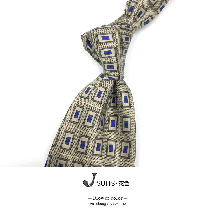 宽版10厘米意大利复古主持结婚高级配色撞色真丝桑蚕丝杏色领带