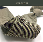 格纹千鸟格威尔士亲王格黑色男士 复古英伦箭头休闲上班商务领带