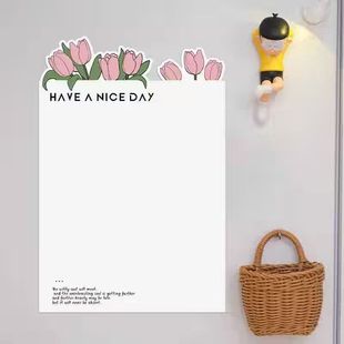 郁金香白板卡通创意可擦写备忘录提示磁吸板磁吸留言板冰箱贴
