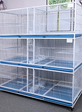 观赏养殖鸽子笼大型三层6格子 飞行笼间隙繁育配对鸟笼鸽舍食槽