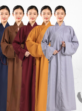 僧服大褂僧衣长衫出家师父和尚尼姑长袍男女同款灰色黄色春秋冬季