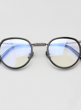 超轻眼镜框近视镜框男钛赛璐珞复古眼镜架配男款潮流黑框10186