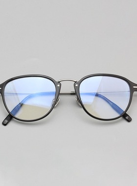 超轻眼镜框近视镜框男钛赛璐珞复古眼镜架配男款潮流黑框10198