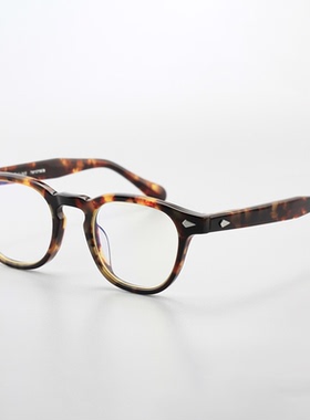 504赛璐珞眼镜近视眼镜框男复古手工眼镜架黑框配近视镜10341