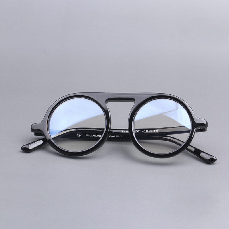 日系复古眼镜框手工眼镜架男框眼镜配近视镜架女学院风黑框10106