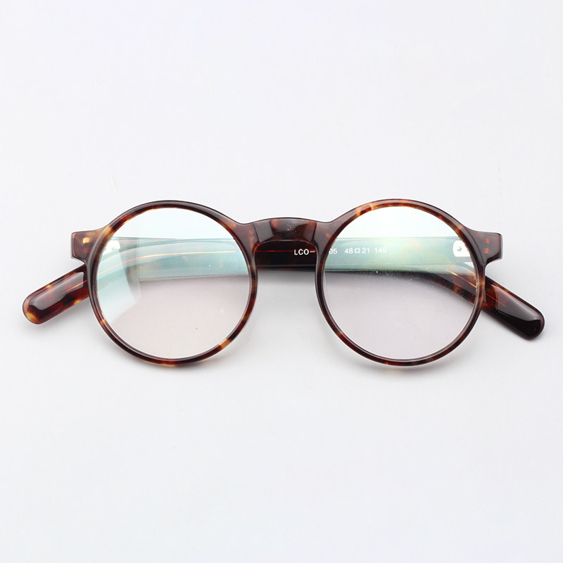 近视眼镜框男复古眼睛框镜架男手工板材眼镜架潮黑框配透明10105