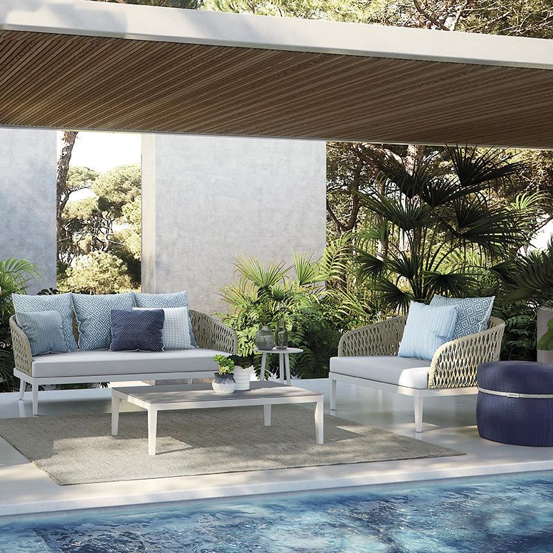 跨境源户外藤货编沙发组合别墅庭院外藤椅沙沙发花园室外244露台