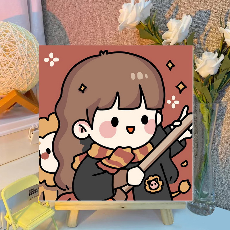 q版哈利波特diy数字油画儿童卡通动漫手工填色手绘涂鸦装饰油彩画