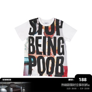 美式 英文标语人像短袖 潮流小众嘻哈国潮百搭T恤 云梯 vinkid