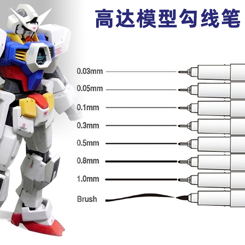 日本内田美辉/MARVY高达模型专用极细针管笔勾线笔水性描线马克笔