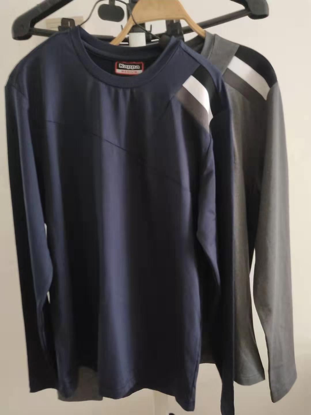 加绒2021年 秋冬新款大牌韩版圆领抗皱加厚男士长袖T恤 自留款