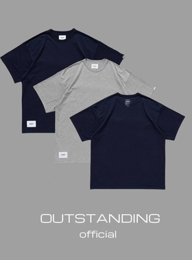 OT制造WTAPS23ss情侣圆领小领口宽松基础纯色重磅短袖T恤余文乐