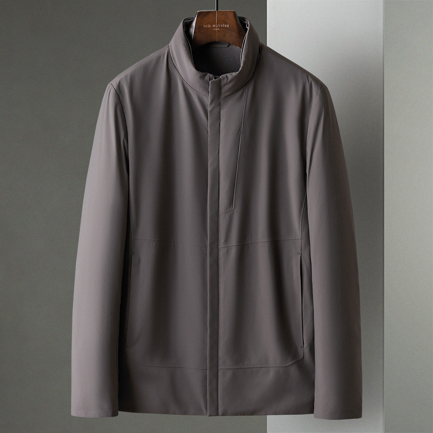 冬季新款商务休闲立领轻盈鹅绒中年男士羽绒服夹克短款茄克外套