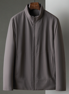 冬季新款商务休闲立领轻盈鹅绒中年男士羽绒服夹克短款茄克外套