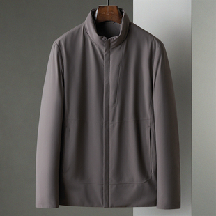 冬季新款商务休闲立领轻盈鹅绒中年男士羽绒服夹克短款茄克外套