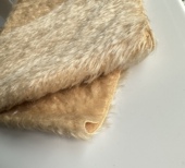 浅橙色底布米白色毛 259 羊毛 中长毛10mm 旧物 进口毛海