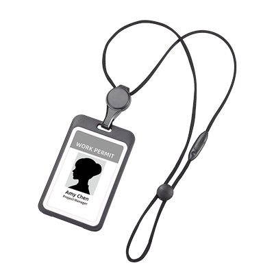 双面透明可伸缩卡套定制分拆式挂绳员工卡安全扣挂绳伸缩胸卡牌证件卡员工牌卡套易拉扣工作证卡套带挂绳