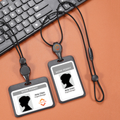 双面透明可伸缩卡套定制分拆式 挂绳员工卡安全扣挂绳伸缩胸卡牌证件卡员工牌卡套易拉扣工作证卡套带挂绳