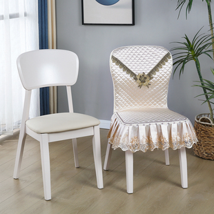 月牙实木椅子套罩全包防滑凳子套餐桌椅套靠背一体四季通用座椅套