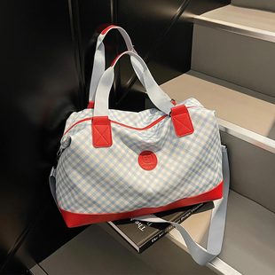 短途旅行包女轻便行李包出差大容量帆布手提包外出旅游健身托特包