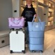 旅行大容量可拆卸万向轮收纳包联航登机包便携多层托运带轮行李包