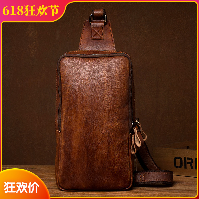 真皮胸包mantime/慢时光百搭