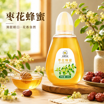 蜜露甘泉枣花蜂蜜1kg纯正枣花蜜