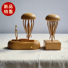 会游动的水母动态摆件静音木质机械高级桌面装饰创意乔迁开业礼物