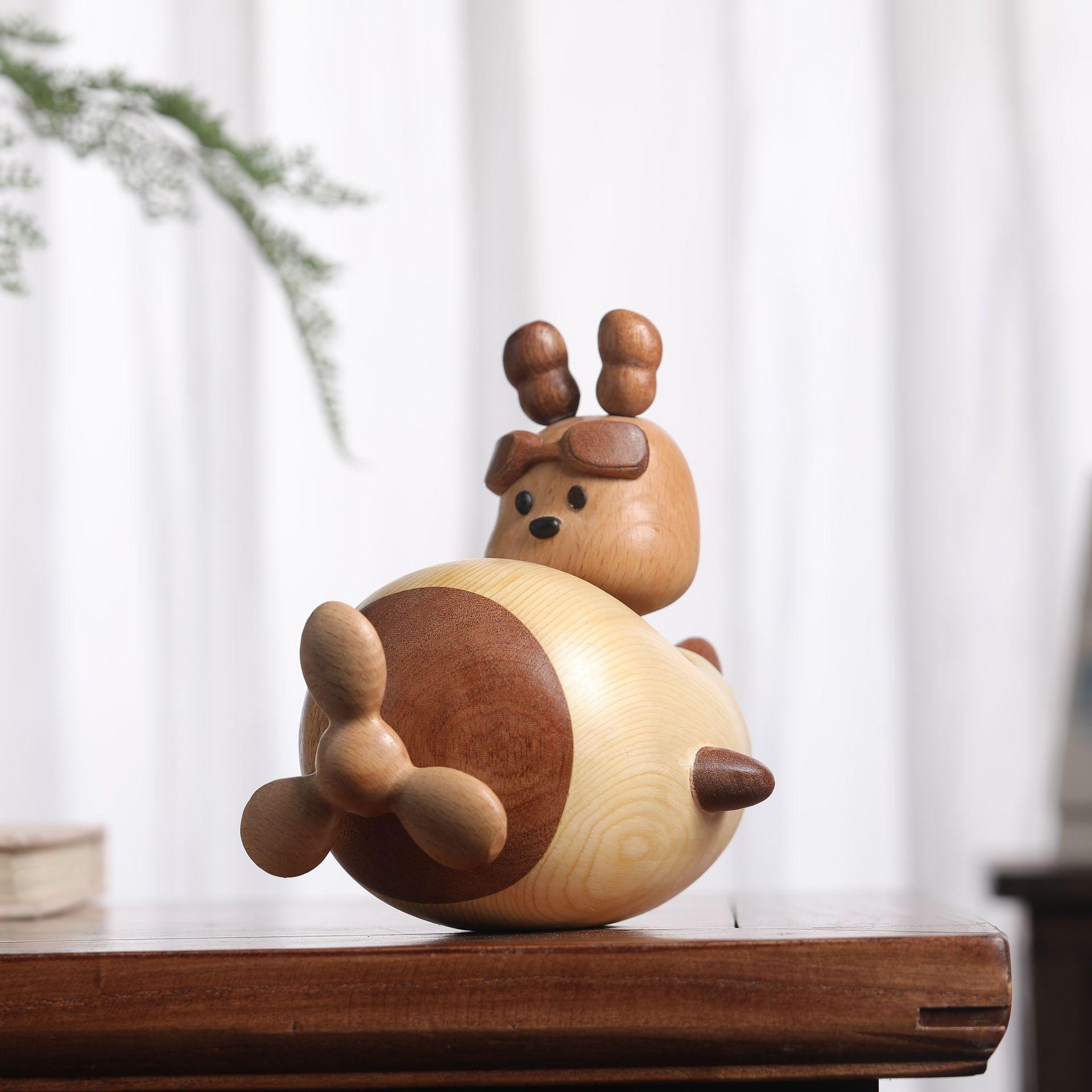 进口原木高级镶嵌可爱高级感摆件