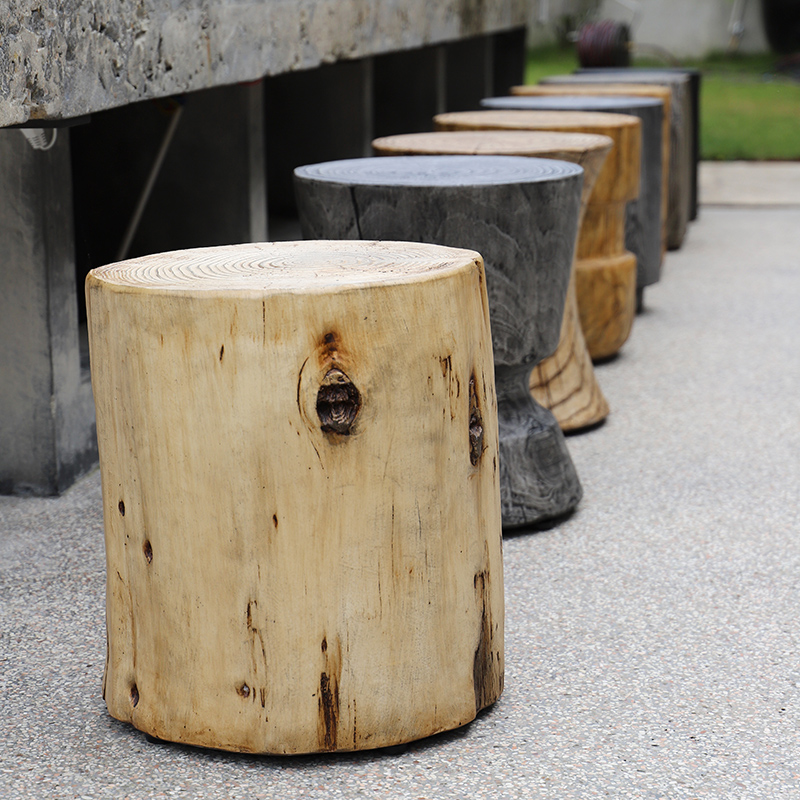 户外坐凳子防腐树桩庭院防木墩木桩圆树墩茶墩边几室外阳台小茶几