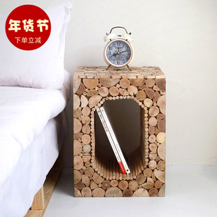 网红床头柜小型ins风实木卧室北欧创意轻奢床边柜窄简约床头桌