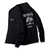 春秋季 休闲百搭胖子上衣帅气印花夹克 棒球服时尚 宽松大码 外套男士